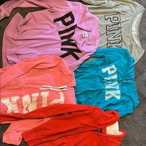 All size small besides pink zip up, size medium. $10 each